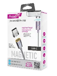 Кабель Partner USB2.0 - Type-C, 2.1A, 1.2м, магнитный STOCK-ЦЕНА Фото 1