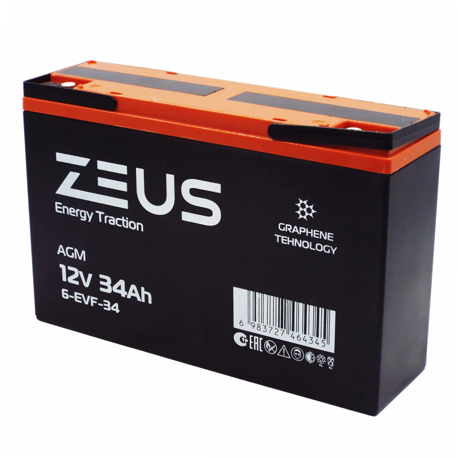 Аккумулятор ZEUS 6-EVF-34 (12V34Ah) тяговый Фото 1