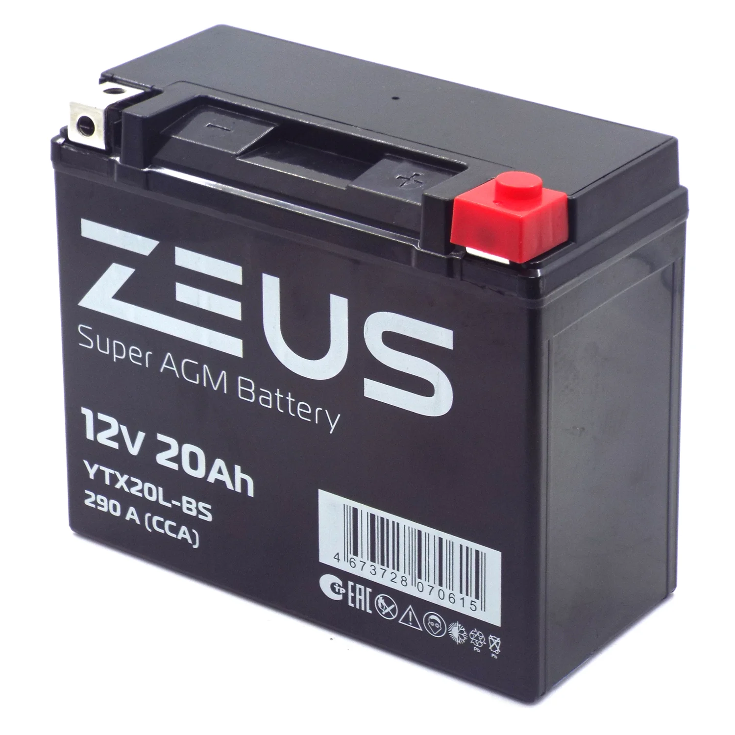 Аккумулятор ZEUS SUPER AGM 20 Ач о.п. (YTX20L-BS) СУПЕР ЦЕНА Фото 1