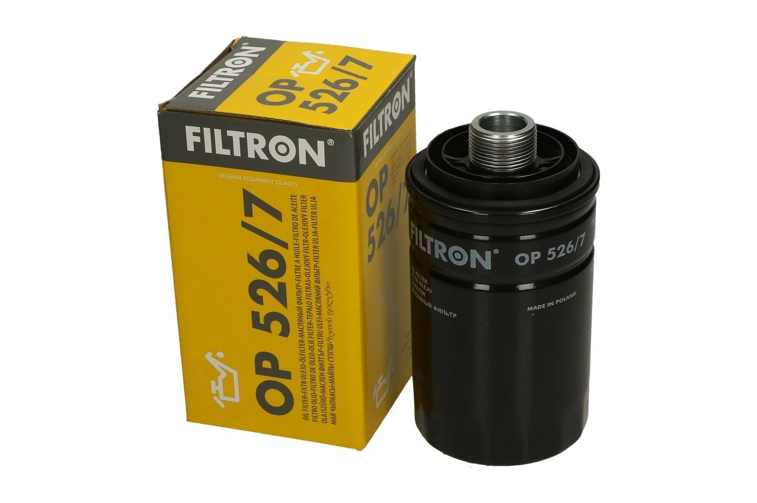 Фильтр масляный FILTRON OP526/7 (W719/45, GB-1107, LC-1047, SM5086) AUDI / SKODA / VW Фото 1