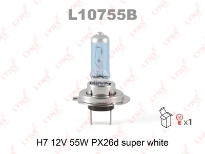 Лампа галогенная H7 12V 55W PX26d Super White LYNX L10755B