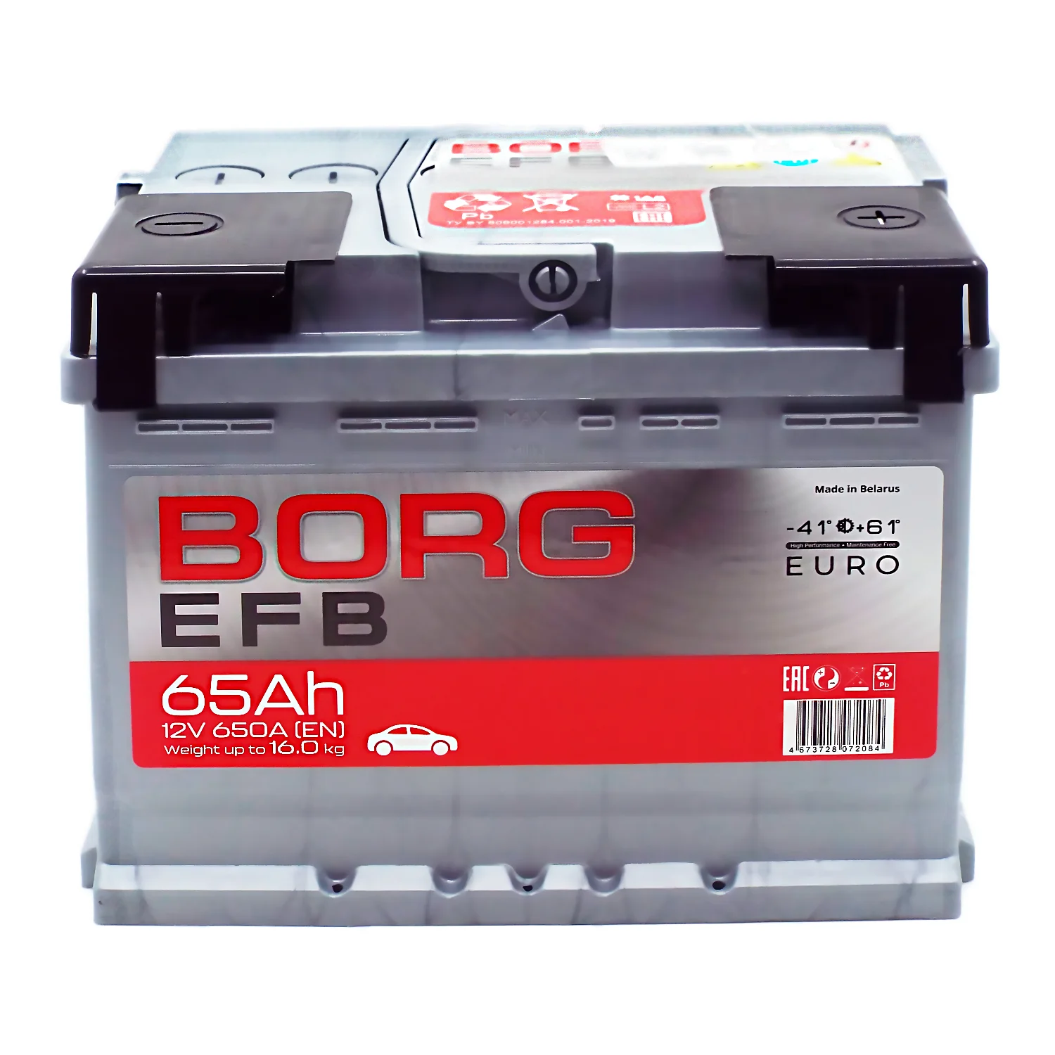 Аккумулятор BORG EFB 65 Ач о.п. Фото 1