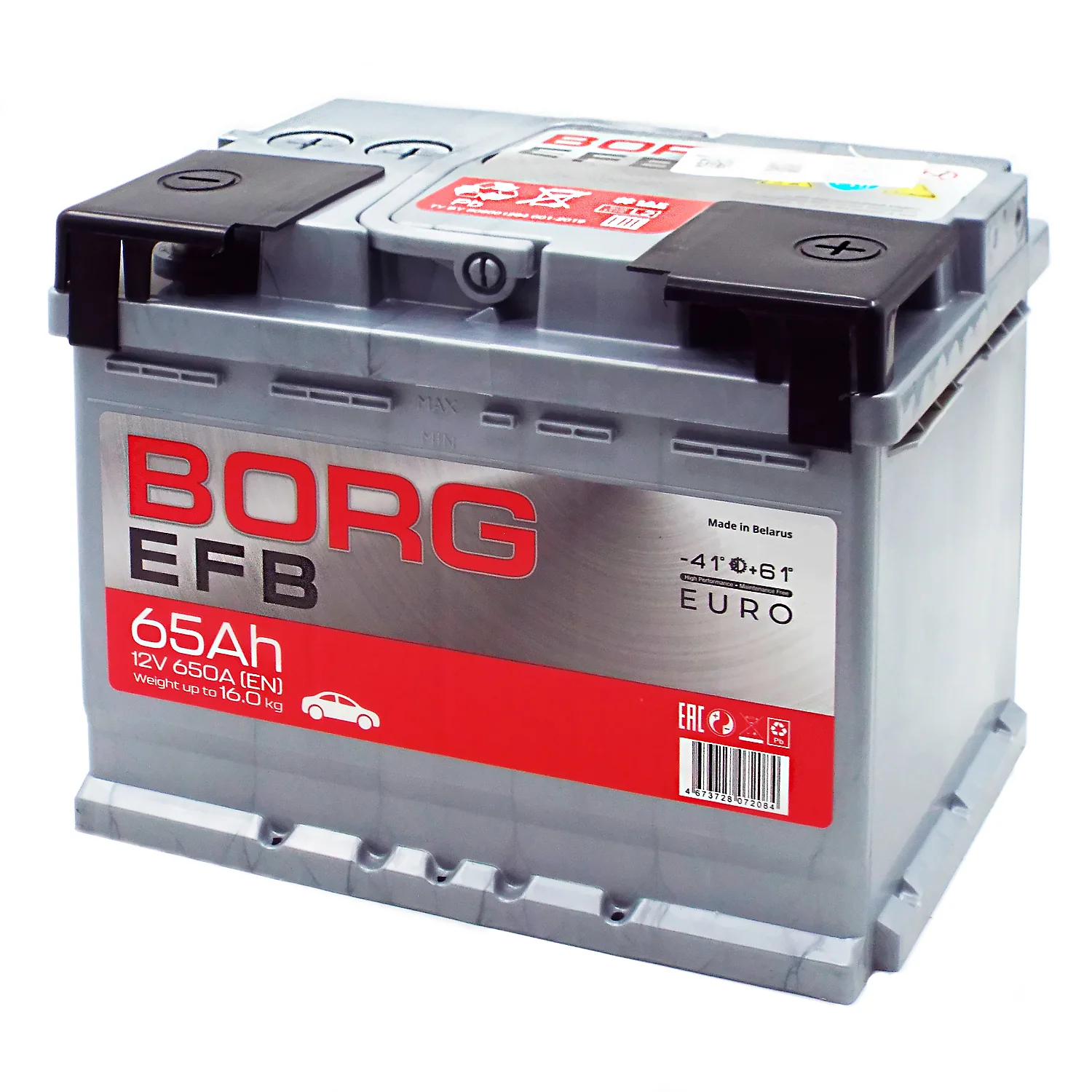 Аккумулятор BORG EFB 65 Ач о.п. Фото 1