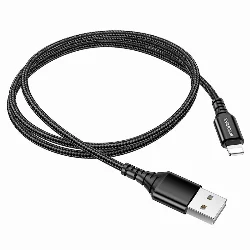Кабель USB - Lightning Borofone BX54 плетеный черный 1м до 2,4А Фото 1