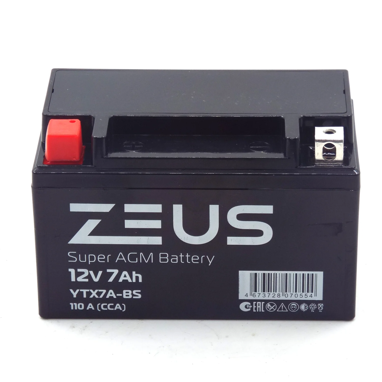 Аккумулятор ZEUS SUPER AGM 7 Ач п.п. (YTX7A-BS) Фото 1