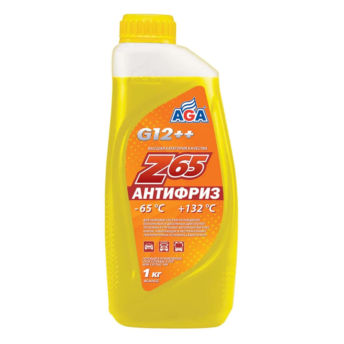 Антифриз AGA Z65 G12++ желтый, 1кг