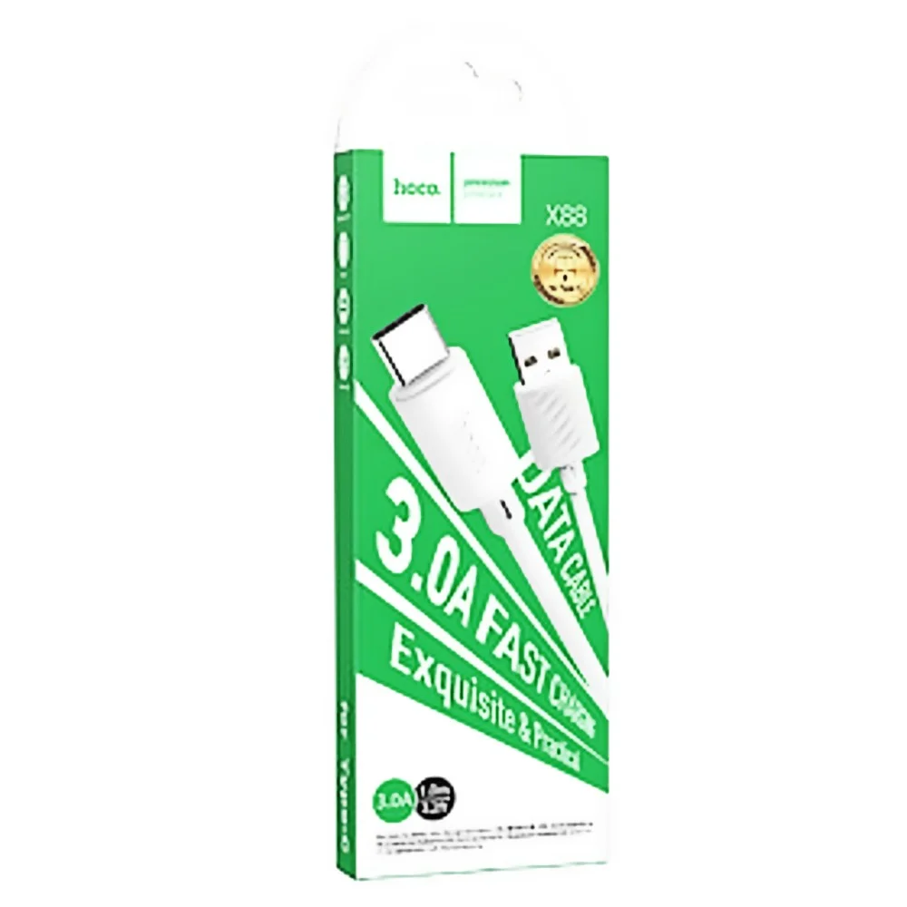 Кабель USB-TypeC 3A HOCO X88 белый 1м