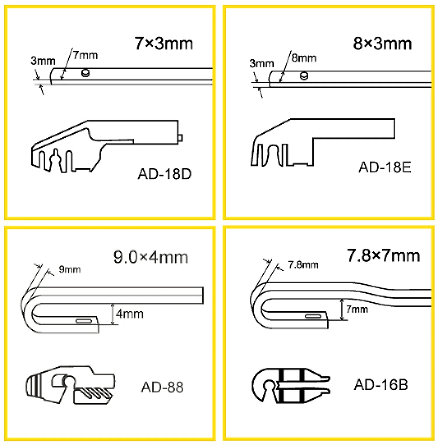Щетка стеклоочистителя бескаркасная HOFER 14