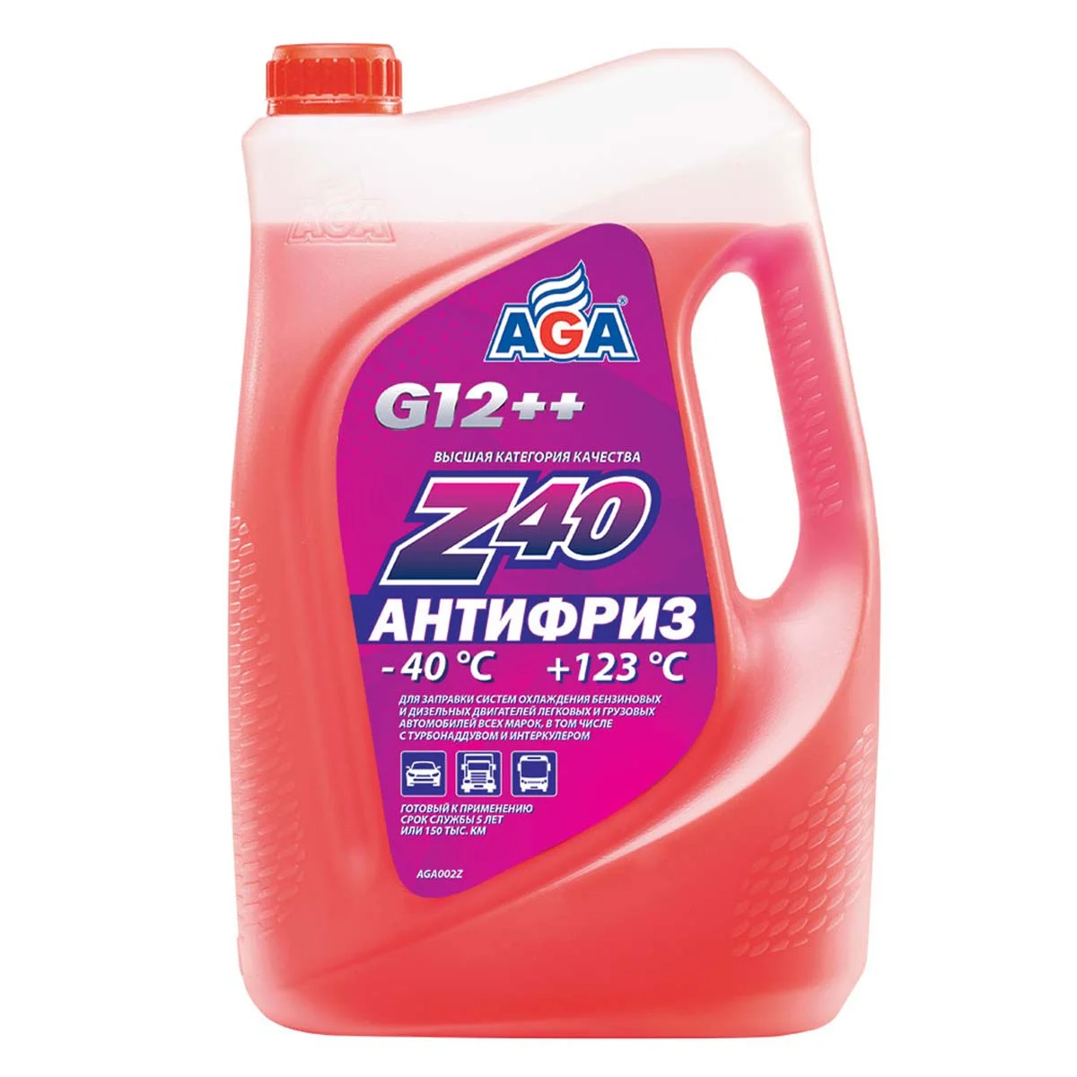 Антифриз AGA Z40 G12++ красный, 5кг