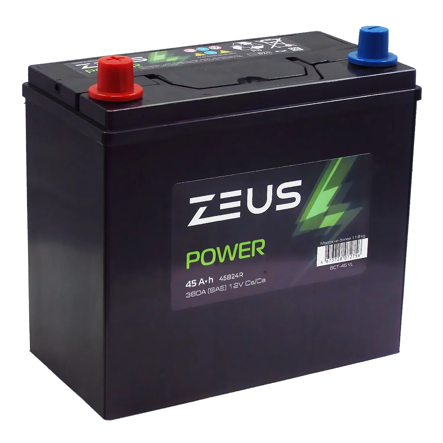 Аккумулятор ZEUS POWER Asia 45B24R 45 Ач п.п.