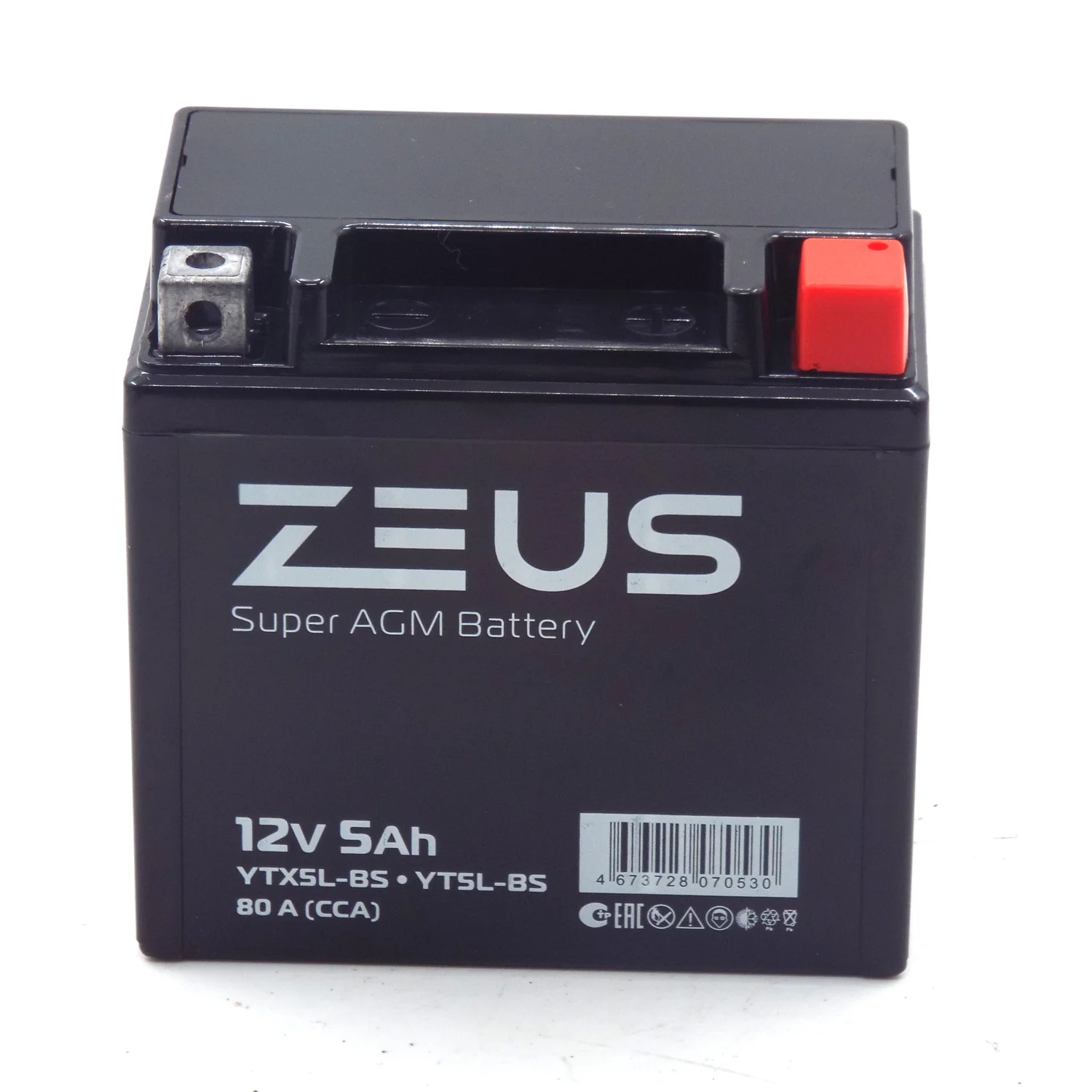 Аккумулятор ZEUS SUPER AGM 5 Ач о.п. (YTX5L-BS) Фото 1