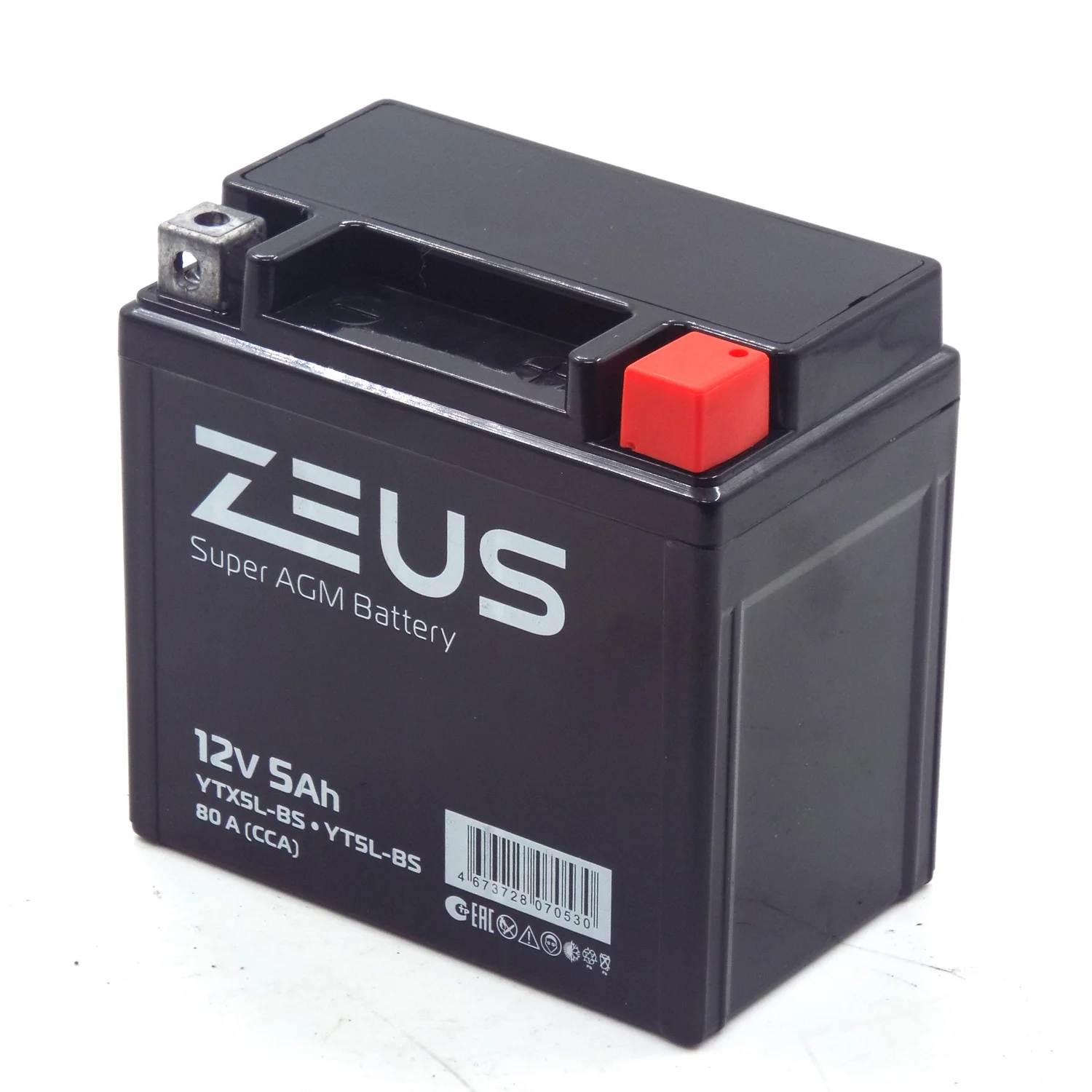 Аккумулятор ZEUS SUPER AGM 5 Ач о.п. (YTX5L-BS) Фото 1