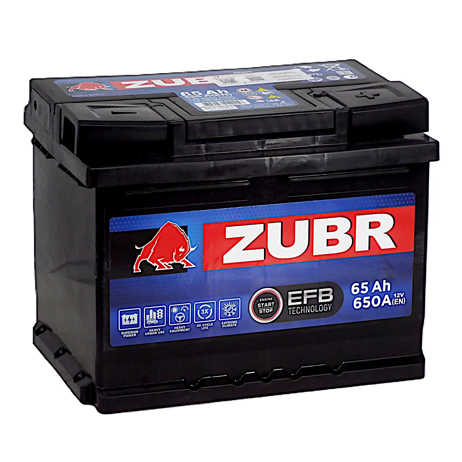 Аккумулятор ZUBR EFB 65 Ач о.п.