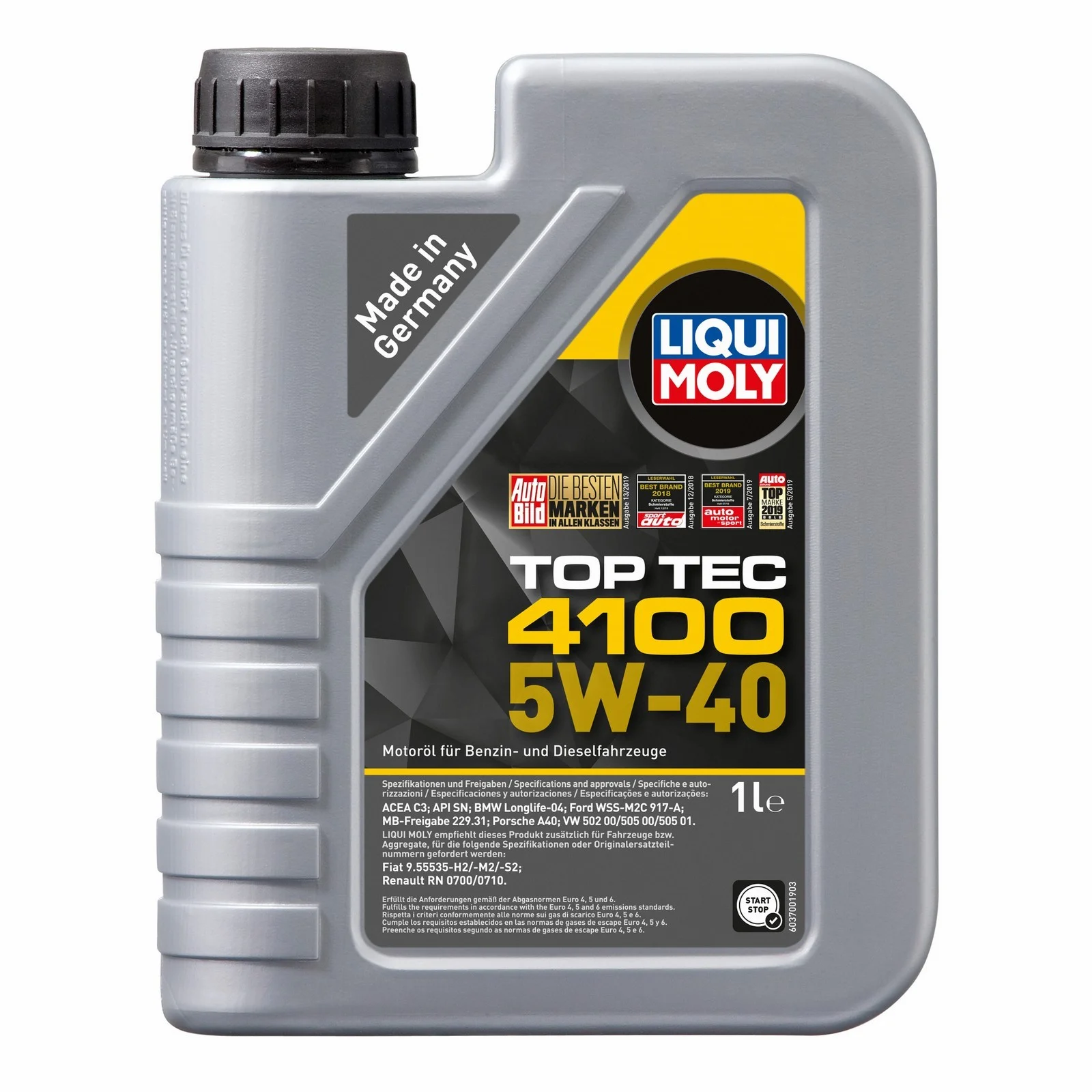 Масло моторное LIQUI MOLY Top Tec 4100 5W-40, 1л Фото 1