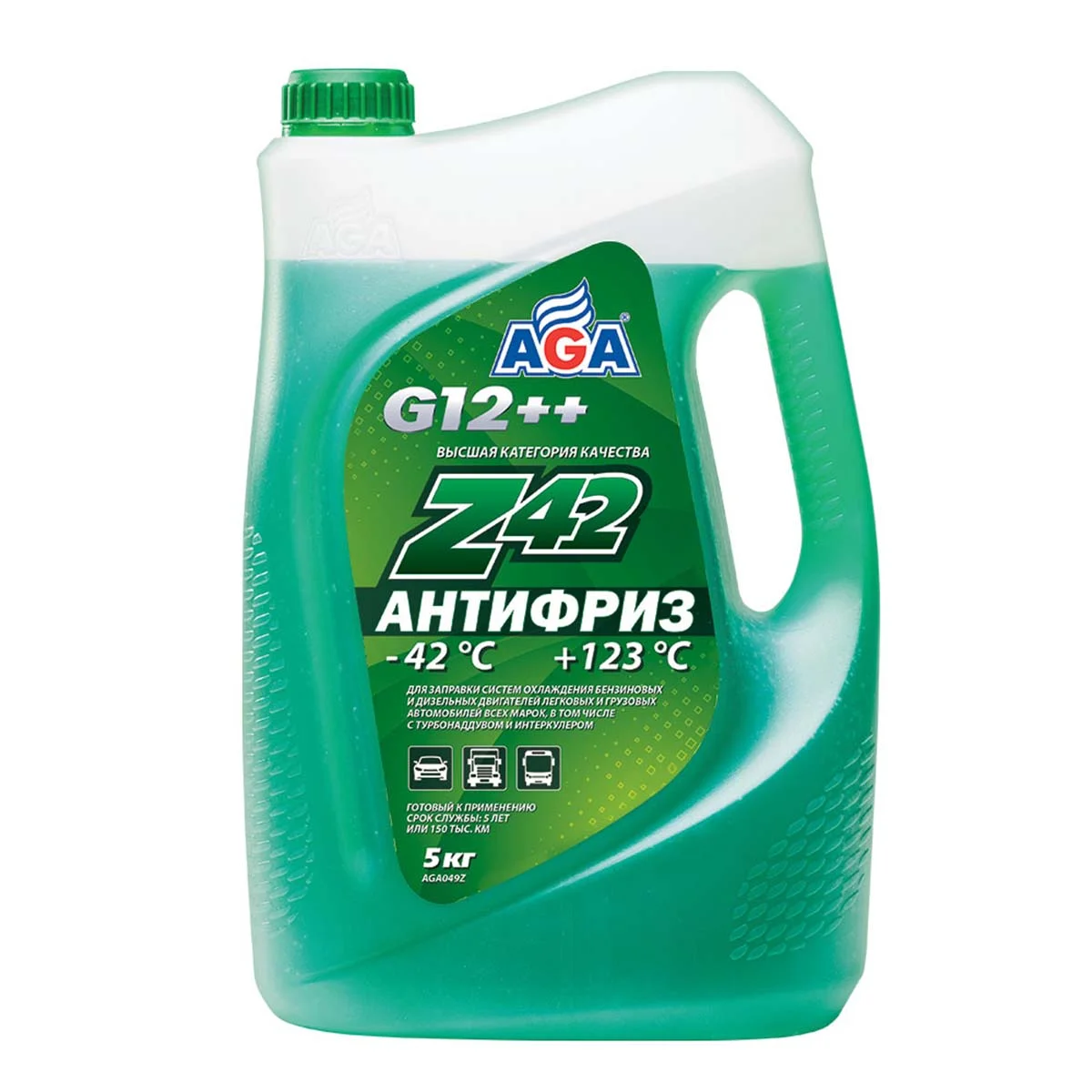 Антифриз AGA Z42 G12++ зеленый, 5кг