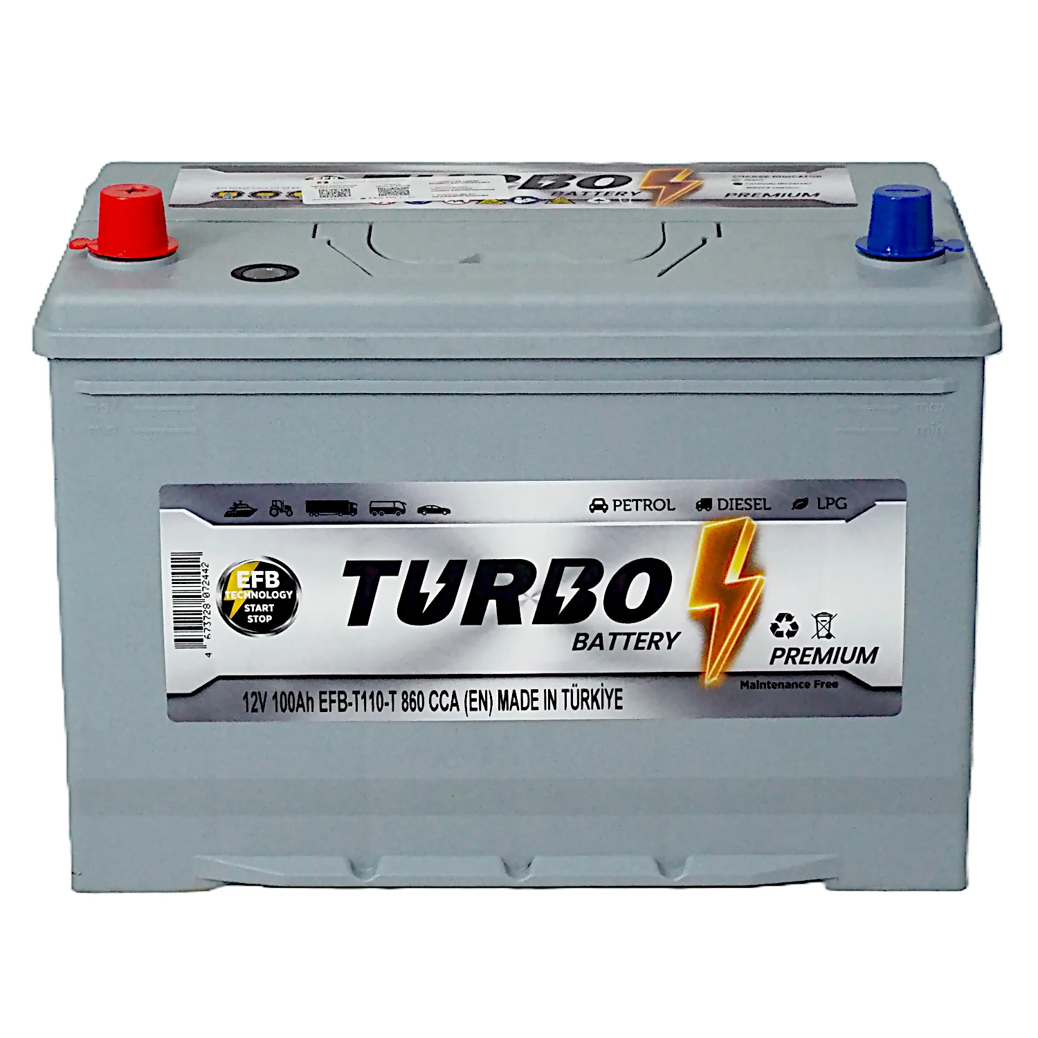 Аккумулятор TURBO EFB T110 Asia 100 Ач п.п. Фото 1
