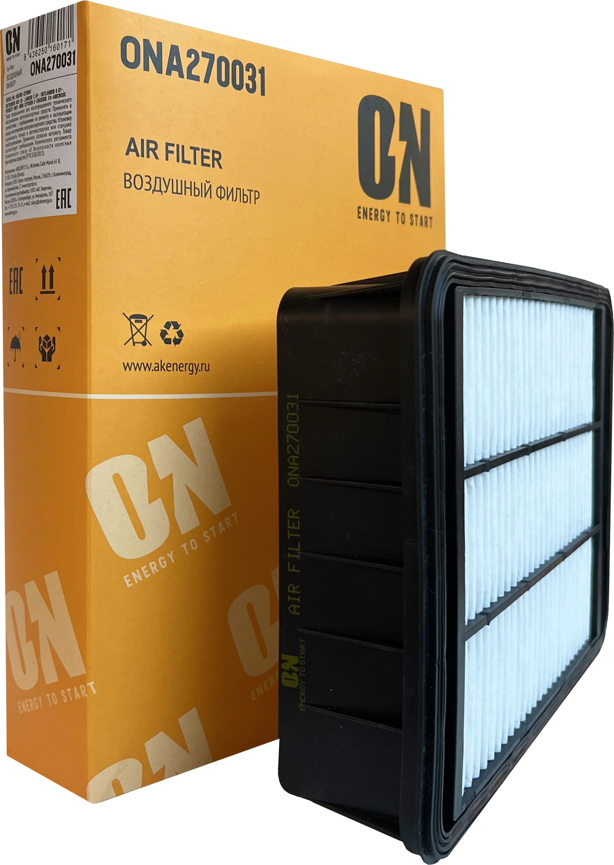 Фильтр воздушный ONA270031 (C27003/1, GB-909, LA-396, SB2165) MITSUBISHI / PEUGEOT / CITROEN Фото 1