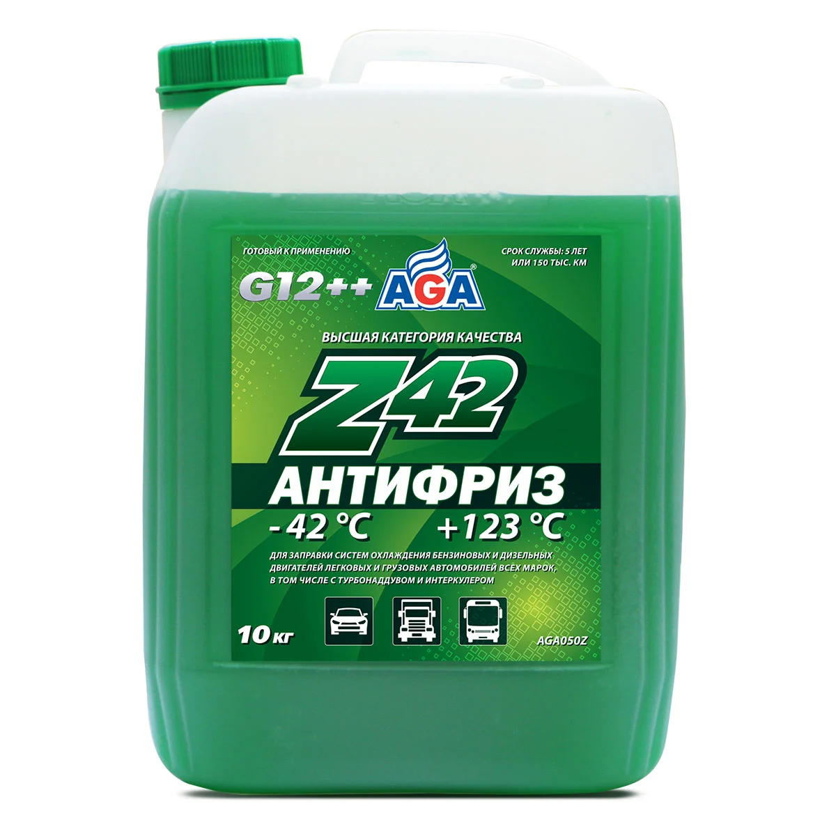Антифриз AGA Z42 G12++ зеленый, 10кг